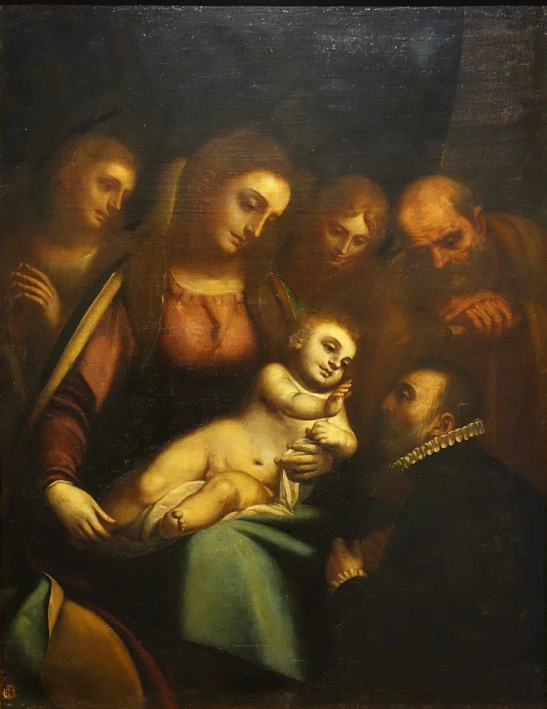 Sacra Famiglia con angeli e un donatore - Accademia Ligustica di Belle Arti, Genova